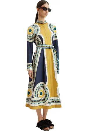 La DoubleJ Kleedjes, Dames, Blauw, L, Katoen, Sundowner Shirtdress