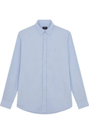Paul & Shark Overhemden, Heren, Blauw, 6Xl, Katoen, Katoenen Poplin Overhemd