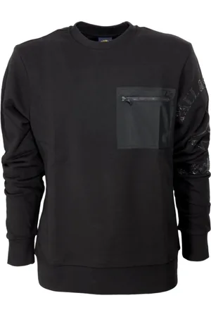 Paul & Shark Truien, Heren, Zwart, M, Katoen, Sweatshirt met ronde hals en zak