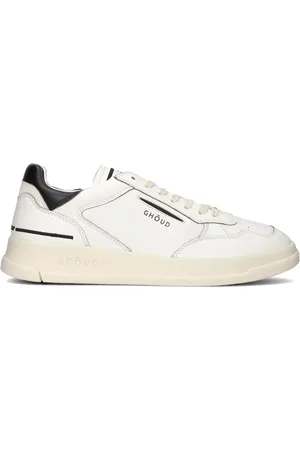 Ghoud Schoenen, Dames, Wit, 43 EU, Leer, Witte leren low top sneakers
