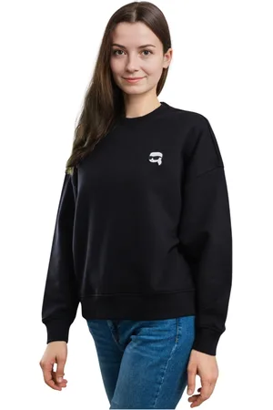 Karl Lagerfeld Sweatshirts & Hoodies, Dames, Zwart, XS, Katoen, Dames Sweatshirt