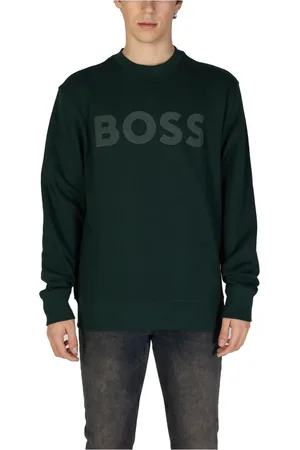 HUGO BOSS Sweatshirts & Hoodies, Heren, Groen, XL, Katoen, Groen Katoenen Sweatshirt met Lange Mouwen