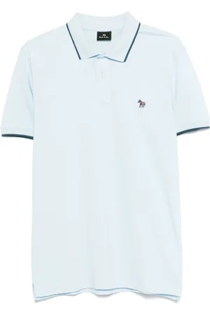 Paul Smith Tops, Heren, Blauw, L, Blauw Polo Shirt met Contrasterende Trim