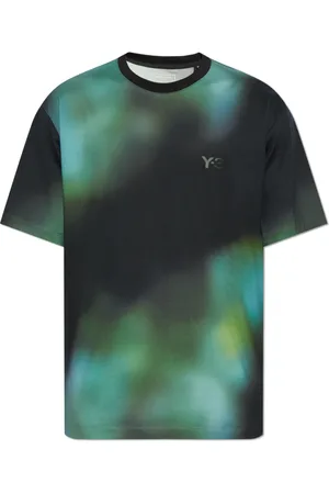 Y-3 Tops, Heren, Veelkleurig, XL, Katoen, T-shirt met Gedrukt Logo