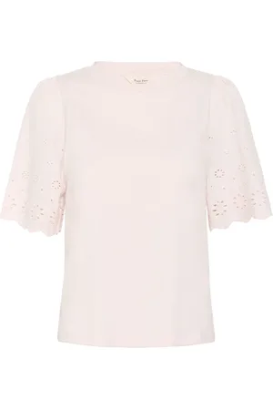 Part Two Tops, Dames, , M, Holey Tee Mauve Chalk