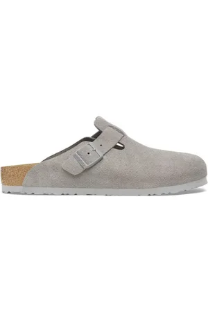 Birkenstock Schoenen, Heren, Grijs, 38 EU, Suède, Grijze Suède Boston Klompen