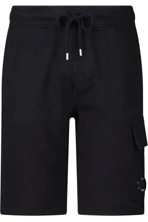 C.P. Company Korte broeken, Heren, Zwart, L, Katoen, Sportieve Short met Goggle-detail