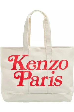 Kenzo Tassen, Dames, , ONE Size, Canvas Grote Tote Bag Ecru