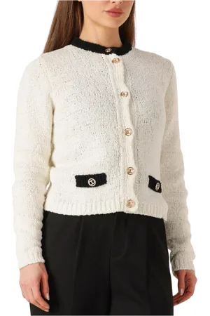 Twin-Set Truien, Dames, Wit, M, Stijlvolle Witte Top Must-Have