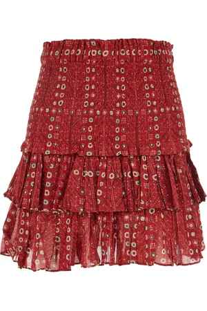 Isabel Marant Rokken, Dames, Rood, S, Katoen, Rode Naomi Rok
