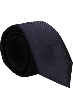 Dolce & Gabbana Accessoires, Heren, Blauw, ONE Size, Luxe Zijden Stropdas met Logo Details