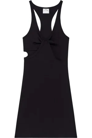 Courrèges Kleedjes, Dames, Zwart, XS, Zwarte Cut-Out Jurk met Scoop Neck