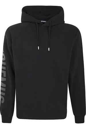Jacquemus Sweatshirts & Hoodies, Heren, Zwart, L, Katoen, Zwarte Hoodie met Typografisch Design
