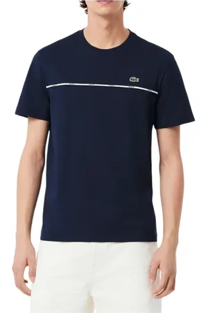 Lacoste Tops, Heren, Blauw, XL, Katoen, Navy Blauw Katoenen Jersey T-shirt