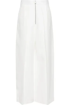 Khaite Broeken, Dames, Wit, M, Katoen, Chalk Marine Pant