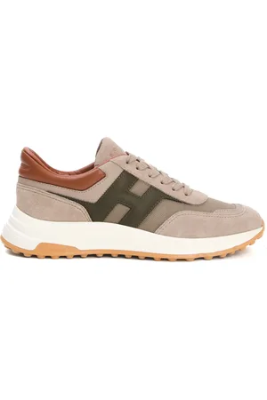 Hogan Schoenen, Heren, Veelkleurig, 39 EU, Suède, Beige Sneakers met Mesh Inzetstukken