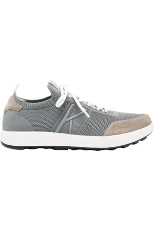 Kiton Schoenen, Heren, Grijs, 44 EU, Leer, Fabric and Leather Sneakers