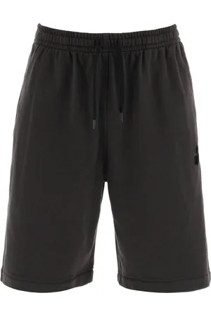 Isabel Marant Korte broeken, Heren, Zwart, M, Katoen, Sweatshorts van katoen met faded effect