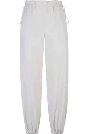 ELEVENTY Broeken, Dames, Wit, M, Nylon, Nylon Joggingbroek met Elastische Koord