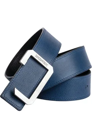 Zadig & Voltaire Accessoires, Heren, Blauw, S, Leer, Navy Black Riem