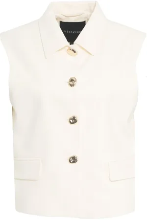 Herskind Jassen, Dames, , M, Witte Gilet met Gouden Details