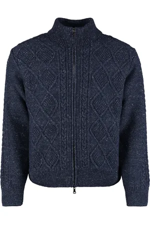 Paul & Shark Truien, Heren, Blauw, M, Wol, Comfortabele Kabel Gebreide Coltrui