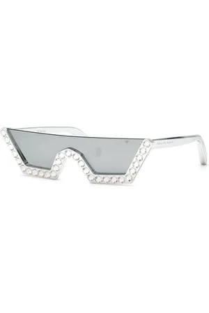 Philipp Plein Accessoires, Dames, Grijs, ONE Size, Plein Crystal Lux Zonnebril