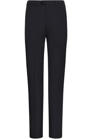 Kiton Broeken, Heren, Blauw, M, Wol, Marineblauwe wollen formele broek