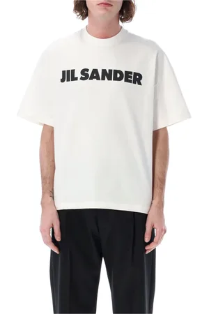 Jil Sander Tops, Heren, Wit, XL, Katoen, T-shirt met korte mouwen en ronde hals