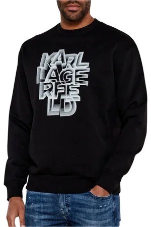 Karl Lagerfeld Sweatshirts & Hoodies, Heren, Zwart, M, Katoen, Crewneck Sweatshirt