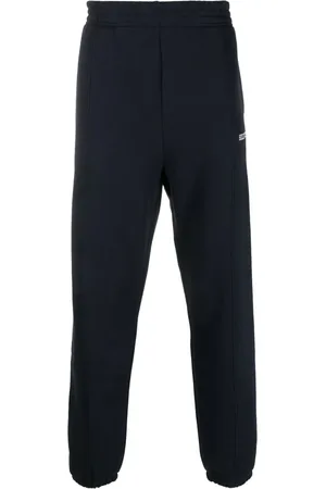 Tommy Hilfiger Broeken, Heren, Blauw, 3Xl, Katoen, Monotype logo-gebrode joggingbroek