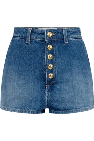 Elisabetta Franchi Korte broeken, Dames, Blauw, W25, Katoen, Elegante Zomershorts