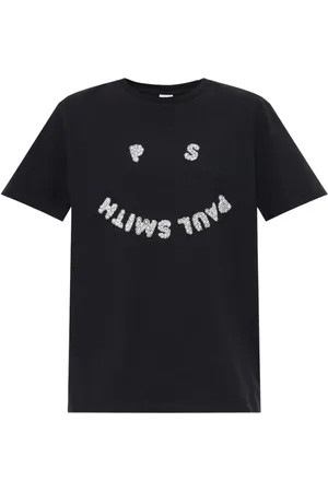 Paul Smith Tops, Dames, Zwart, XL, Katoen, Logo T-Shirt
