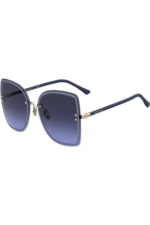 Jimmy Choo Accessoires, Dames, Blauw, ONE Size, Blauwe Resin Zonnebril