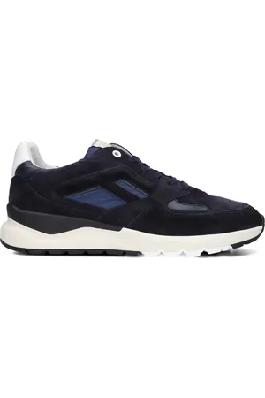 Floris van Bommel Schoenen, Heren, Blauw, 43 1/3 EU, Blauwe Lage Top Heren Sneakers