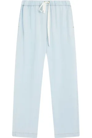 SEMICOUTURE Broeken, Dames, Blauw, S, Chambray Buddy Broek met elastische taille
