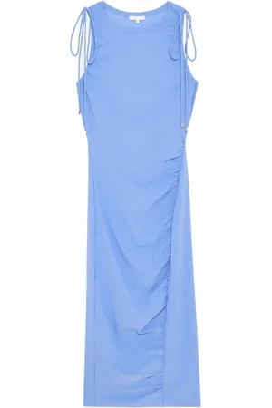 Patrizia Pepe Kleedjes, Dames, Blauw, L, Evoluzione Midi-jurk van technische jersey