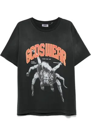 GCDS Tops, Heren, Zwart, S, Zwart Crew Neck T-shirt