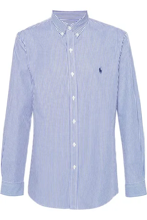 Ralph Lauren Overhemden, Heren, Blauw, L, Katoen, Lange Mouw Sport Shirt