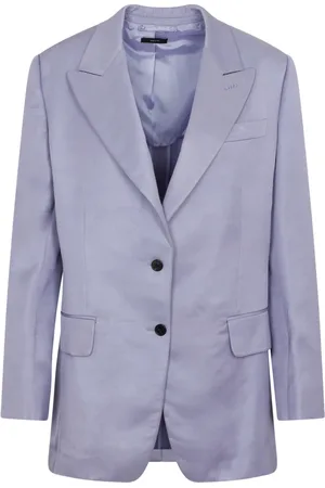 Tom Ford Jassen, Dames, Paars, S, Soft Fluid Twill Boyfriend Jas