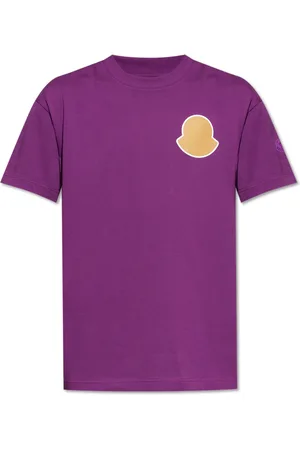 Moncler Tops, Heren, Paars, L, Katoen, T-shirt met print