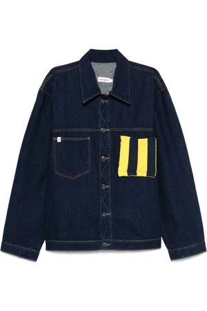 Charles Jeffrey Loverboy Jassen, Heren, Blauw, L, Denim, Indigo Blauwe Knoopjas