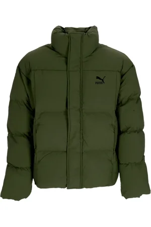 PUMA Jassen, Heren, Groen, L, Polyester, Oversized Puffer Donsjas met Warmcell Technologie