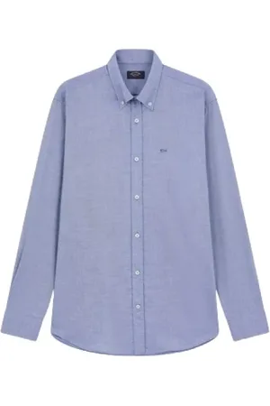Paul & Shark Overhemden, Heren, Blauw, 2Xl, Katoen, Casual overhemd