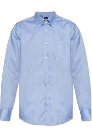 Paul & Shark Overhemden, Heren, Blauw, 4Xl, Katoen, Katoenen overhemd met zak