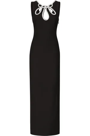 Guess Kleedjes, Dames, Zwart, 2Xl, Polyester, Zwarte enkellange jurk met strassdetails