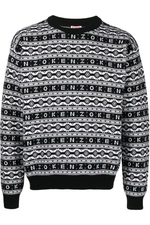 Kenzo Truien, Heren, Veelkleurig, L, Wol, Gestreept wollen trui