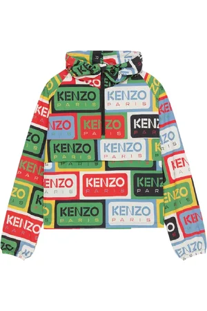 Kenzo Jassen, Dames, Veelkleurig, M, Nylon, Transitional Jacket met 80s-geïnspireerde Prints
