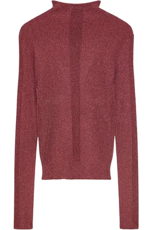 Patrizia Pepe Truien, Dames, Rood, M, Essentiële Lurex Turtleneck