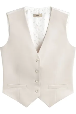 HERNO Jassen, Dames, Wit, S, Mouwloos Jurk Vest